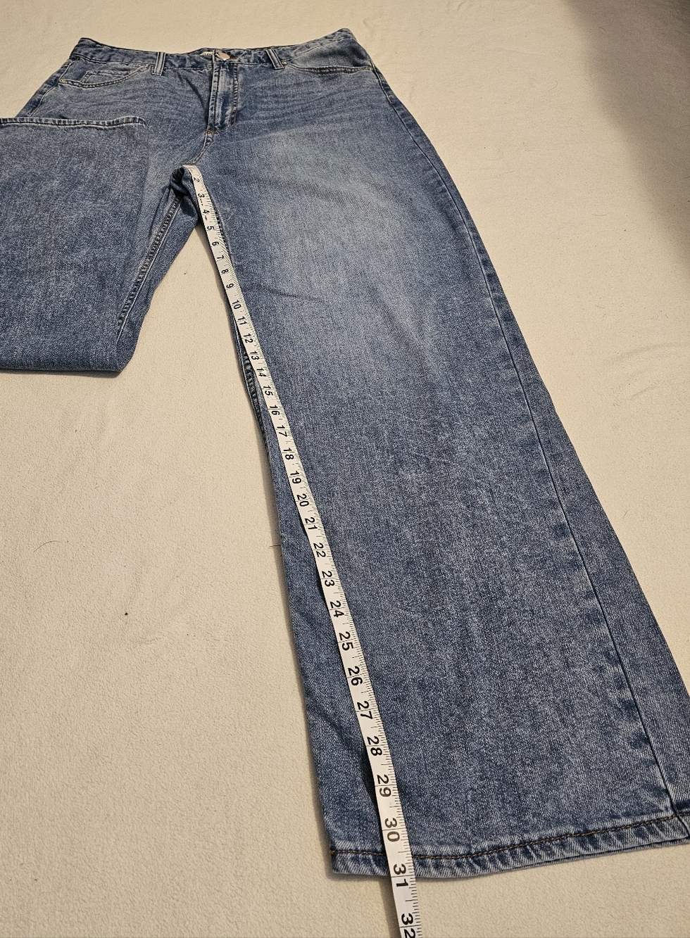 OAT New York "Cloud Luxe" High-Rise Wide-Leg Womens  Jeans Light Blue Sz 12/31 - Picture 8 of 9